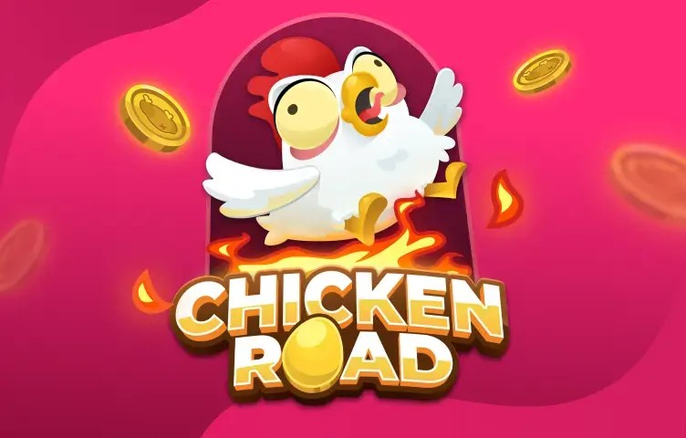 Chicken Road online game logo by InOut on bloodyslots.eu