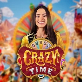 Crazy Time slot logo by Evolution at Bloody Slots CasinoCrazy Time